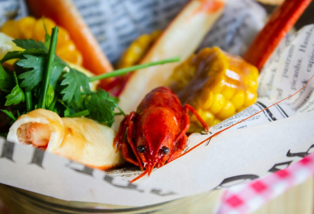 a close up of a basket of food